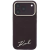 Karl Lagerfeld Saffiano Small Script Metal Logo MagSafe dėklas, skirtas iPhone 17 Pro / 18 Pro - bordo