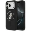Dėklas Karl Lagerfeld Silicone Karl&Choupette Ring MagSafe skirtas iPhone 17 Pro Max juodos spalvos