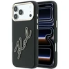 Karl Lagerfeld Smooth Big Resin Signature Logo dėklas iPhone 18 Pro Max / 17 Pro Max - Juodas