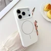 Marka Niezdefiniowana - Dėklas su magnetiniu tvirtinimu iPhone 18 Pro / 17 Pro – skysto silikono, nuo kritimo apsauganti telefono nugarėlė – Baltas