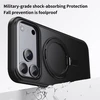 Marka Niezdefiniowana - Magnetinis dėklas su besisukančiu stovu iPhone 18 Pro / 17 Pro TPU akrilas MagSafe – juodas
