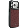 Dėklas Mercedes Leather Crossed Lines MagSafe skirtas iPhone 18 Pro / 17 Pro burgundy