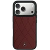 Dėklas Mercedes Leather Crossed Lines MagSafe skirtas iPhone 18 Pro Max / 17 Pro Max burgundy