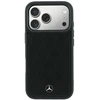 Dėklas Mercedes Leather Crossed Lines MagSafe skirtas iPhone 18 Pro /17 Pro juodas
