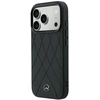 Dėklas Mercedes Leather Crossed Lines MagSafe skirtas iPhone 18 Pro /17 Pro juodas