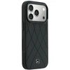 Dėklas Mercedes Leather Crossed Lines MagSafe skirtas iPhone 18 Pro /17 Pro juodas