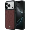 Dėklas Mercedes Leather Crossed Lines MagSafe skirtas iPhone 18 Pro / 17 Pro burgundy