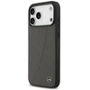 Dėklas Mercedes Leather Large Laurel Leave MagSafe skirtas Apple iPhone 17 Pro Max antracito spalvos