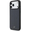 Dėklas Mercedes Leather Laurel Leaves Stripes MagSafe Apple iPhone 17 Pro Max mėlynas