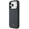 Dėklas Mercedes Leather Laurel Leaves Stripes MagSafe Apple iPhone 17 Pro mėlynas