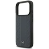 Dėklas Mercedes Leather Laurel Leaves Stripes MagSafe iPhone 17 Pro mėlynas