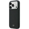 Dėklas Mercedes Leather Mesh with Bow Line MagSafe Case for iPhone 18 Pro Max / 17 Pro Max - Juodas