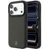 Dėklas Mercedes Leather Mesh with Bow Line MagSafe Case for iPhone 18 Pro / 17 Pro - Dark Gray