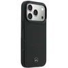 Dėklas Mercedes Leather Mesh with Bow Line MagSafe Case for iPhone 18 Pro / 17 Pro - Juodas
