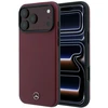 Dėklas Mercedes Leather Semi Wrap Iconic Line MagSafe case for iPhone 18 Pro Max / 17 Pro Max - burgundy