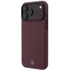 Dėklas Mercedes Leather Semi Wrap Iconic Line MagSafe Case for iPhone 18 Pro / 17 Pro - Burgundy