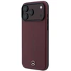 Dėklas Mercedes Leather Semi Wrap Iconic Line MagSafe case for iPhone 18 Pro Max / 17 Pro Max - burgundy