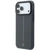 Dėklas Mercedes Leather Semi Wrap with Iconic Line MagSafe Case for iPhone 18 Pro Max / 17 Pro Max - Dark Gray