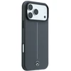 Dėklas Mercedes Leather Semi Wrap with Iconic Line MagSafe Case for iPhone 18 Pro Max / 17 Pro Max - Dark Gray
