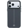 Dėklas Mercedes Leather Semi Wrap with Iconic Line MagSafe Case for iPhone 18 Pro / 17 Pro - Dark Gray