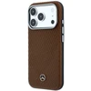 Dėklas Mercedes Leather Semi Wrap Wood Effect MagSafe Case for iPhone 18 Pro / 17 Pro - Brown