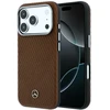 Dėklas Mercedes Leather Semi Wrap Wood Effect MagSafe Case for iPhone 18 Pro / 17 Pro - Brown