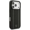 Mercedes Leather Star Pattern Stripes MagSafe dėklas skirtas Apple iPhone 17 Pro juodos spalvos