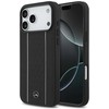 Dėklas Mercedes Leather Star Pattern Stripes MagSafe Case for iPhone 17 Pro Max - Juodas