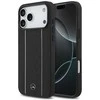 Mercedes Leather Star Pattern Stripes MagSafe dėklas skirtas Apple iPhone 17 Pro Max juodos spalvos