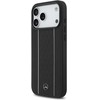 Dėklas Mercedes Leather Star Pattern Stripes MagSafe Case for iPhone 17 Pro Max - Juodas