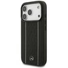 Mercedes Leather Star Pattern Stripes MagSafe dėklas skirtas Apple iPhone 17 Pro juodos spalvos