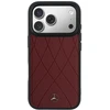 Dėklas Mercedes Leather with Crossed Lines MagSafe iPhone 17 Pro Max raudonas