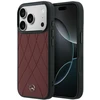 Dėklas Mercedes Leather with Crossed Lines MagSafe iPhone 17 Pro Max raudonas