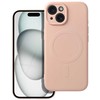 Dėklas Oem Case for iPhone 15 Silicone Mag Cover compatible with MagSafe (camera protection) pink