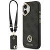 Dėklas GUESS case for IPHONE 17 compatible with MagSafe GUHMP17SP4G4DCSK (PU W/ Strass Logo & Big Strap Metal Mygtukai) juodas