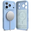 Dėklas RINGKE SILIKONINIS MAGNETINIS MAGSAFE iPhone 17 PRO MAX / 18 PRO MAX ŠVIESIAI MĖLYNAS