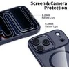 „Tech-Protect MagMat MagSafe“ dėklas, skirtas „iPhone 17 Pro“ – permatomas tamsiai mėlynas Mėlyna