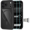 Tech-Protect MagOne CC MagSafe dėklas + grūdintas stiklas, 2 vnt., skirtas iPhone 18 Pro / 17 Pro – permatomas juodas