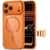 „Tech-Protect Magpeak Magsafe CC“ dėklas, skirtas „iPhone 17 Pro“ – permatomas oranžinis