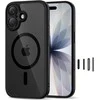 „Tech-Protect Magpeak Magsafe CC“ dėklas, skirtas „iPhone 17“ – skaidrus, juodas