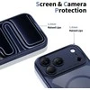 „Tech-Protect Magpeak Magsafe CC“ dėklas, skirtas „iPhone 17 Pro“ – skaidrus tamsiai mėlynas Mėlyna
