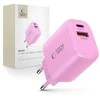 „Tech-Protect NCA30 PD 30W QC3.0 USB-A / USB-C“ sieninis įkroviklis - Rožinė