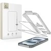 „Tech-Protect Quick Set+“ 2 grūdinto stiklo pakuotė, skirta „iPhone 17“ - juodas
