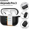 „Tech-Protect“ silikoninis dėklas su kabliuku, skirtas „AirPods Pro 3“ ausinėms - Juodas