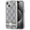 DKNY DKHMP15SHCPTSE Apple iPhone 15 14 13 6.1 inch beige kietas dėklas IML Checkered Mono Pattern & Printed