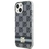 Apple iPhone 13 / 14 / 15 DKNY dėklas IML Checkered Mono Pattern &amp; Printed Stripes MagSafe (DKHMP15SHCPTSK) juodos spalvos