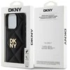 DKNY DKHCP15LPQDSLK Apple iPhone 15 Pro 6.1" dėklas telefonui juodos spalvos Quilted Stack Logo