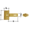 Durų skląstis Domax 613201/871101, geltona, 150 mm x 100 mm
