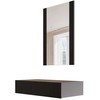 Cama Meble Tualetinis staliukas su veidrodžiu PAFOS 80x41.6x100 matinis juodas