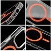 OEM dėklas, skirtas iPhone 15, „Drop Glue“ spalvotas žiedinis MagSafe dėklas, oranžinis